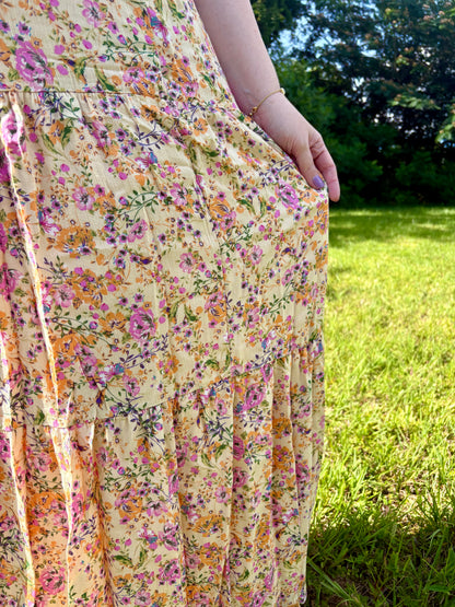 Buttercream Floral Maxi Skirt