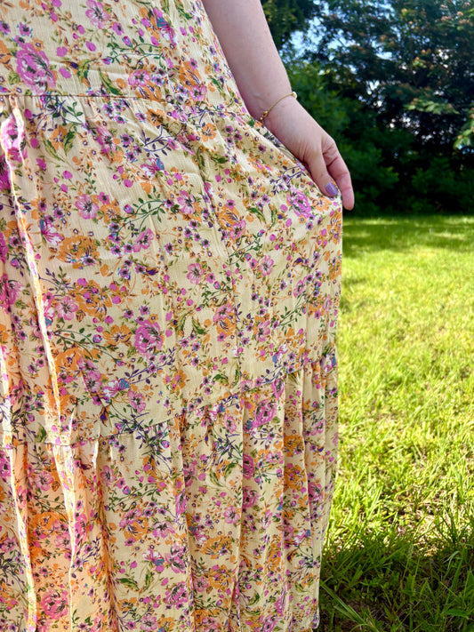 Buttercream Floral Maxi Skirt