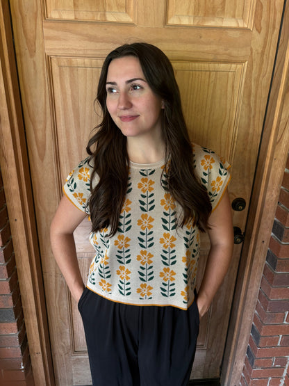 Bohemian Garden Sweater Vest