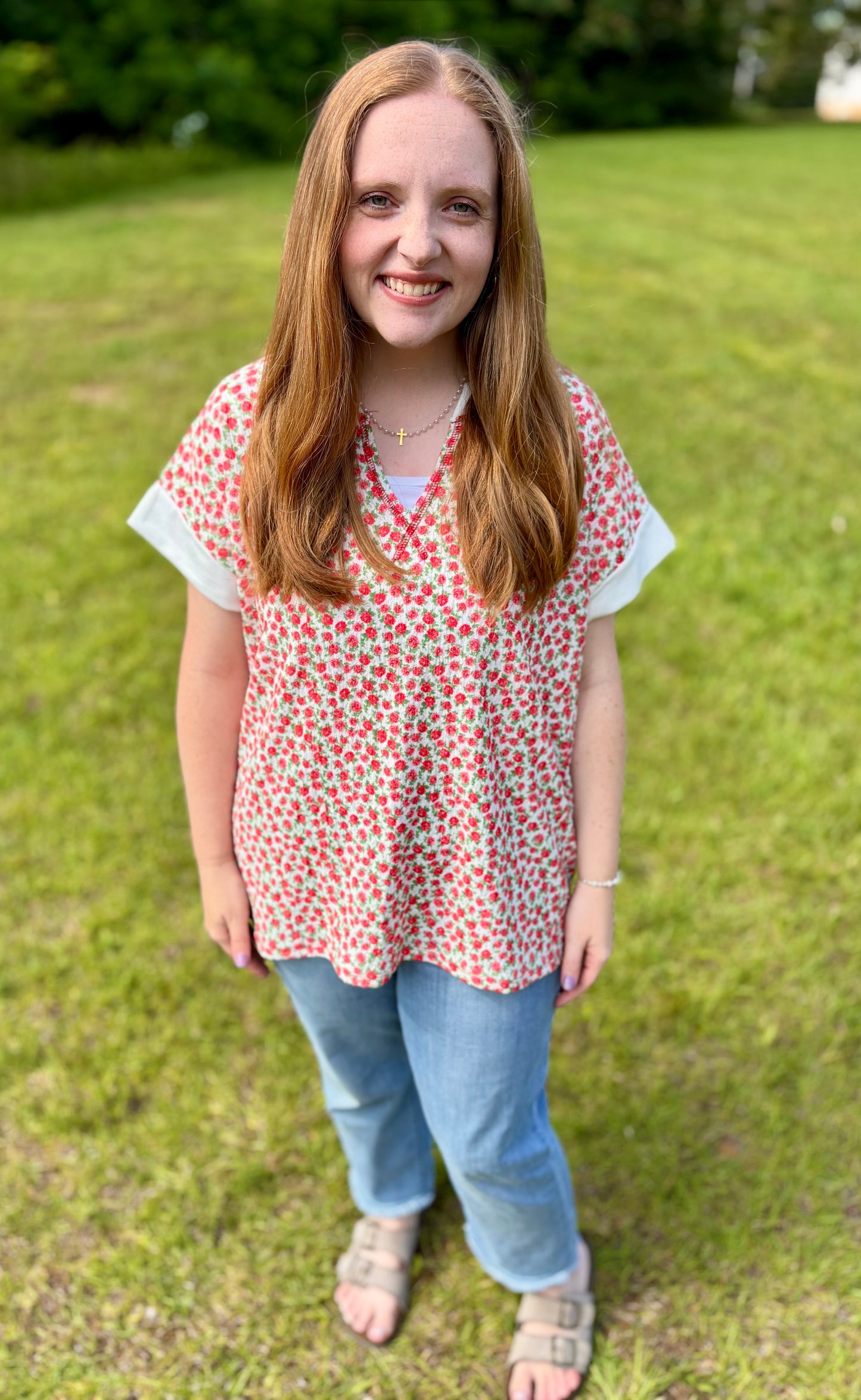 Red Rose Garden Top