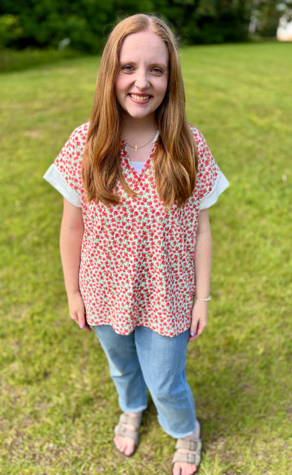 Red Rose Garden Top