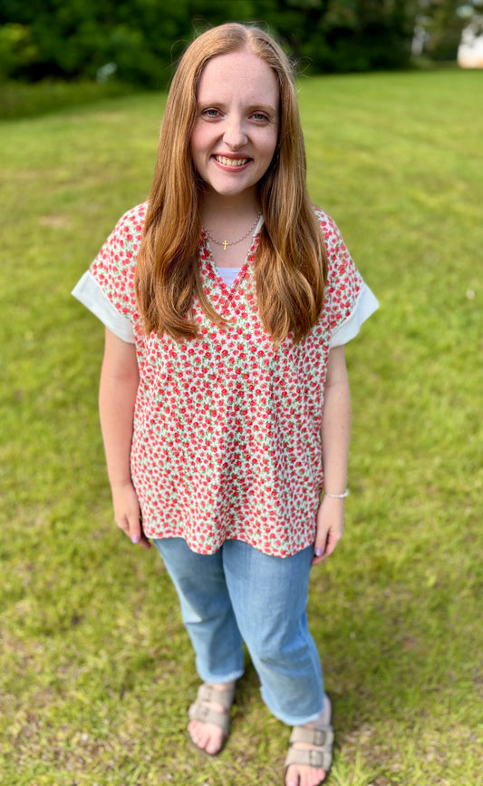 Red Rose Garden Top