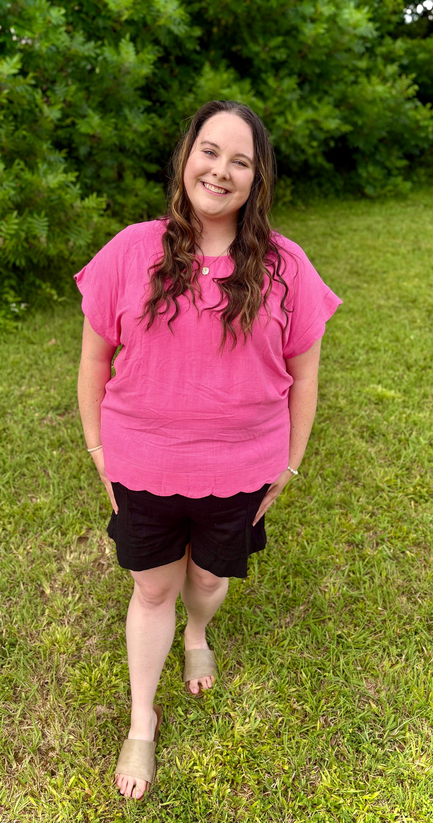 Summer's Scalloped Linen Top