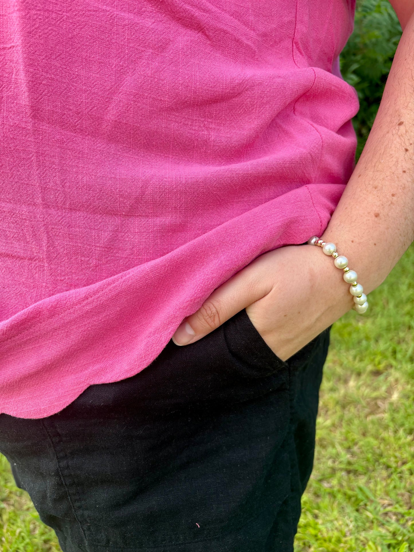 Summer's Scalloped Linen Top