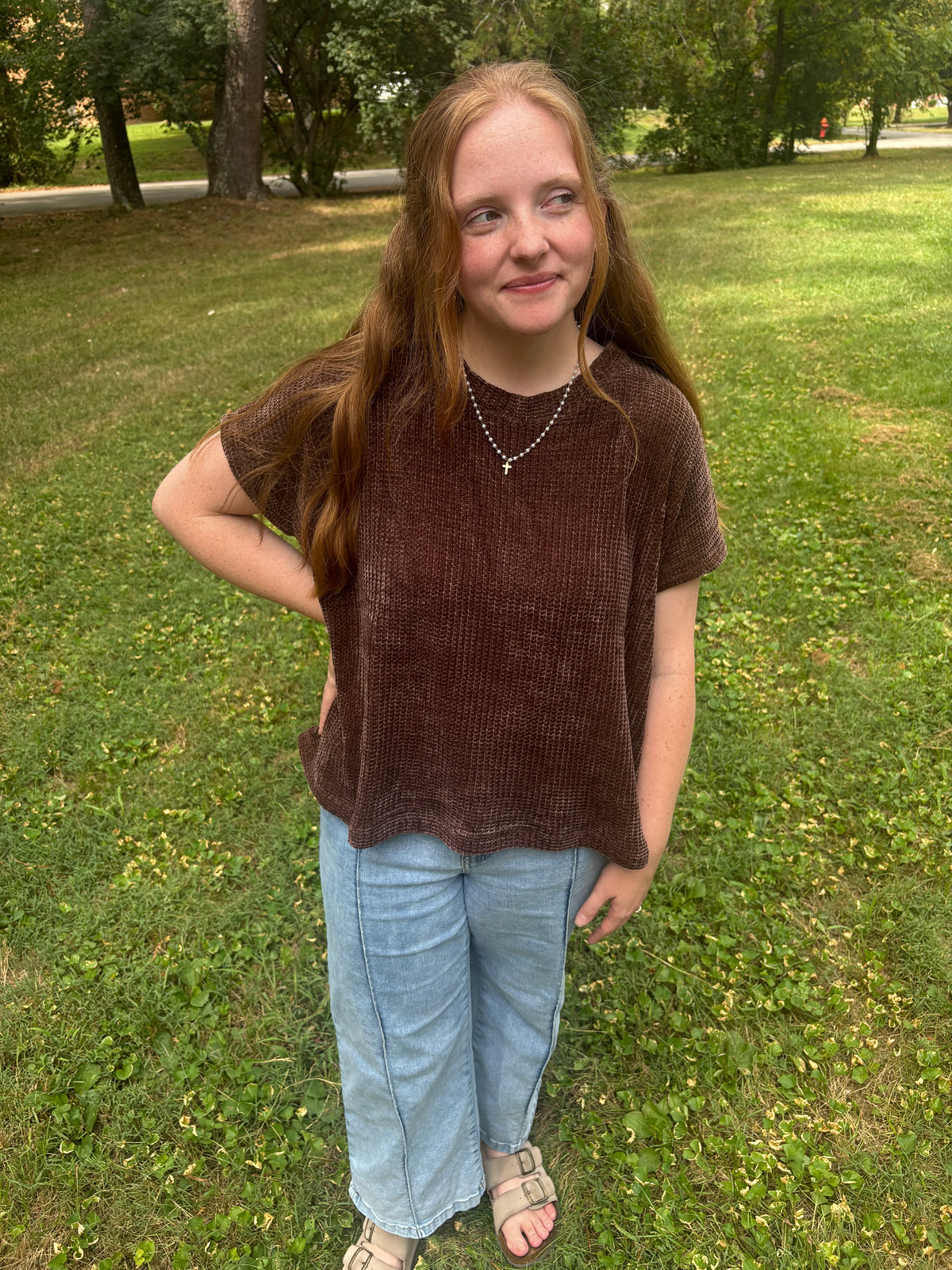 Chenille Waffle Sweater