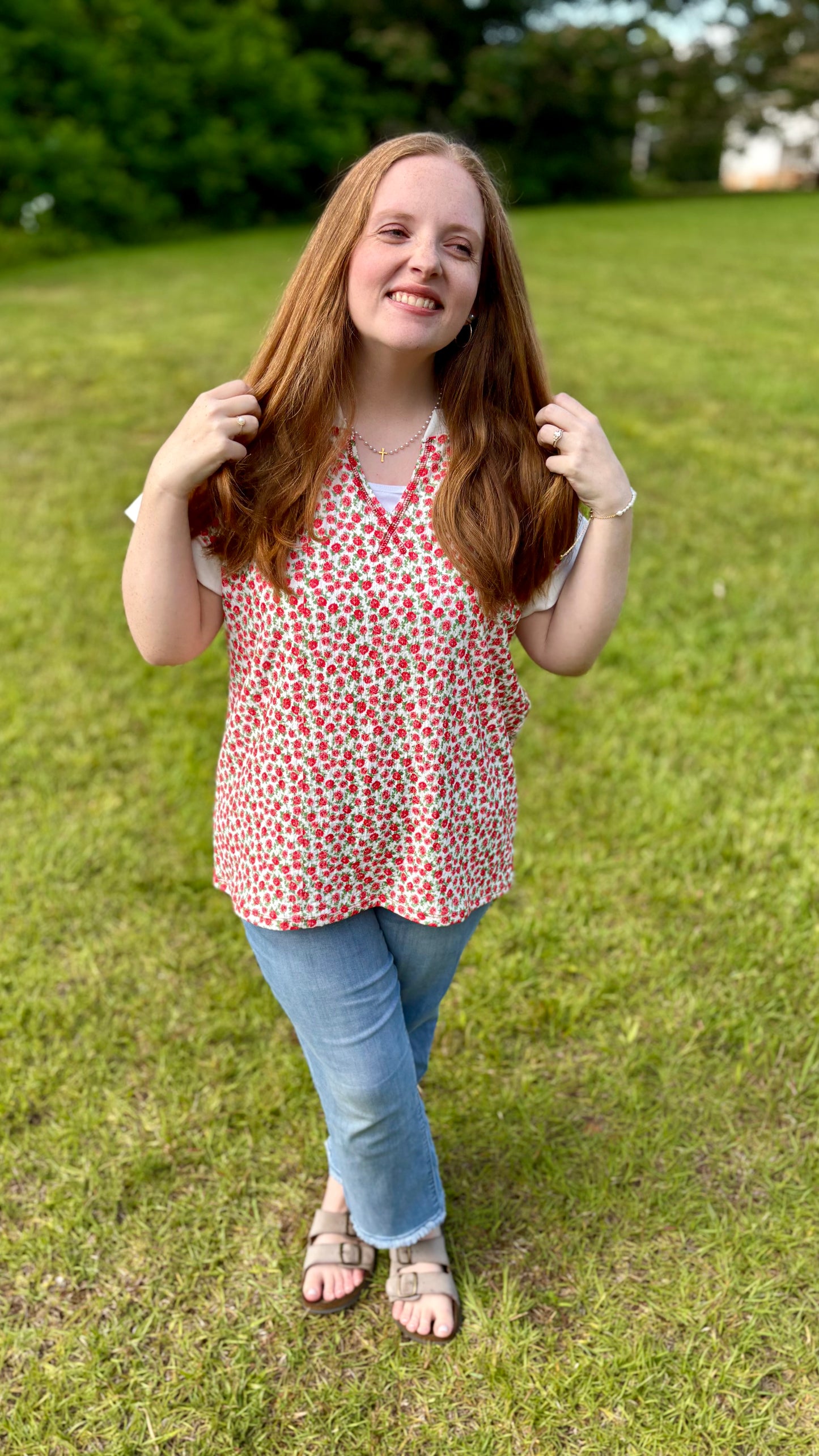 Red Rose Garden Top