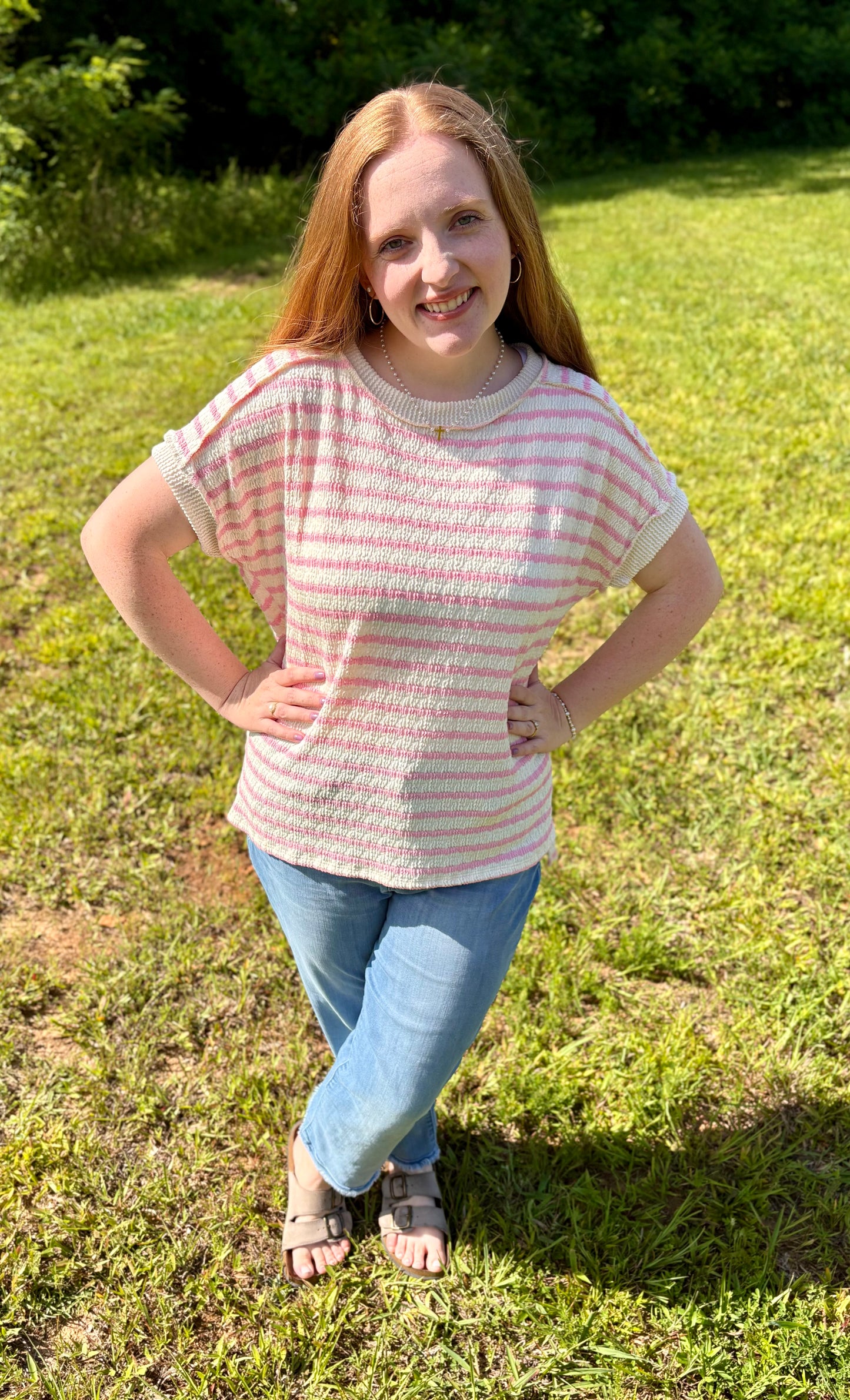 Kayla Textured Side Slit Top