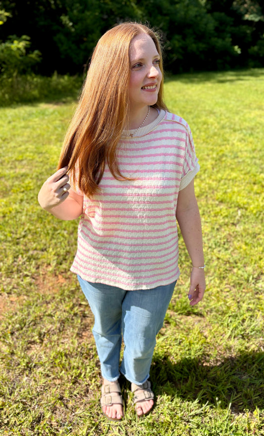 Kayla Textured Side Slit Top