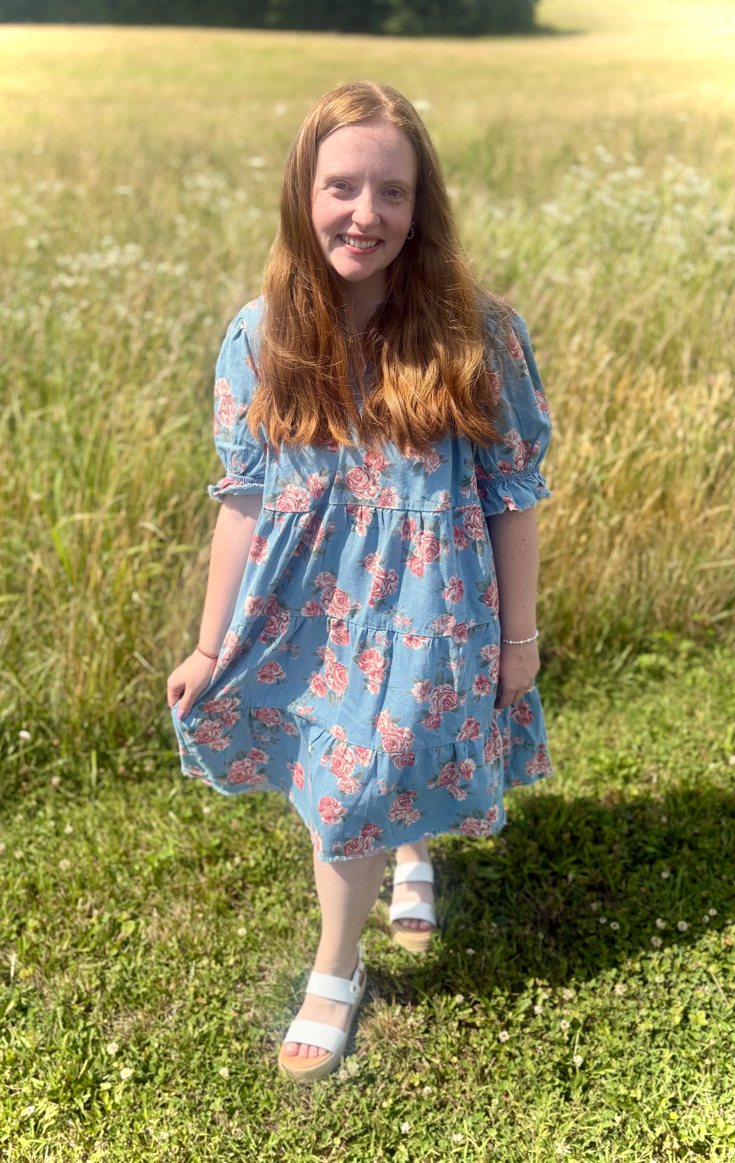 Rose Garden Denim Dress