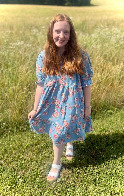 Rose Garden Denim Dress
