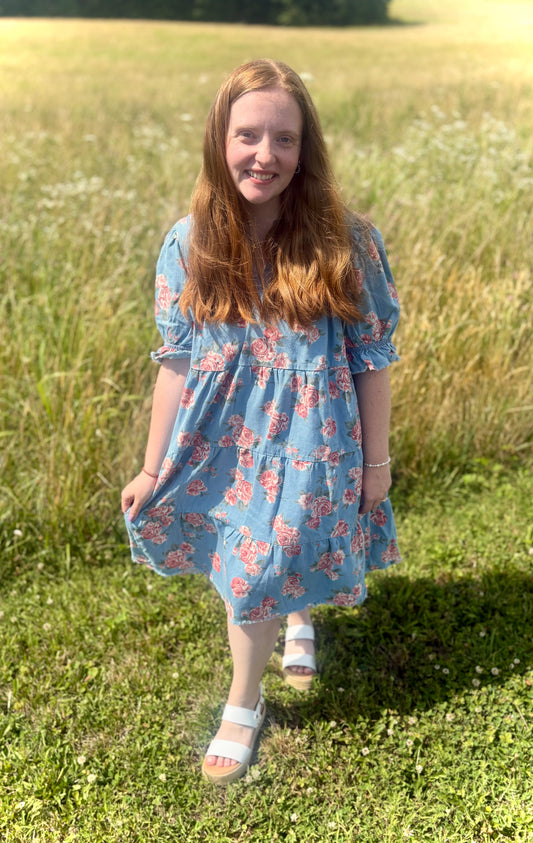 Rose Garden Denim Dress