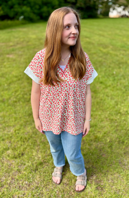 Red Rose Garden Top