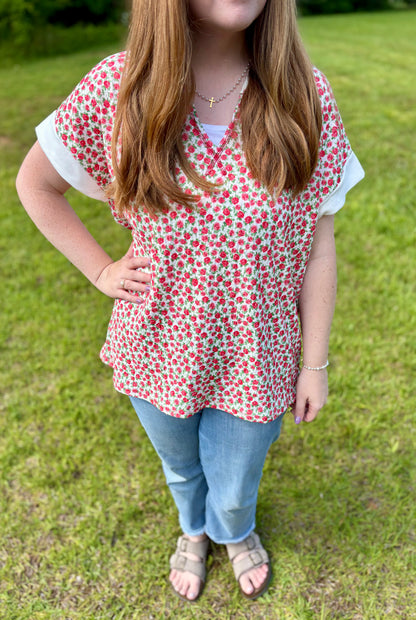 Red Rose Garden Top