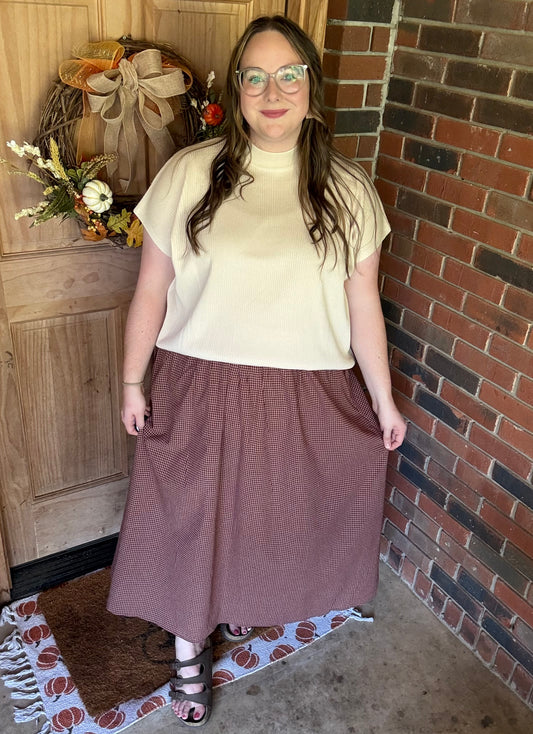 Cherrywood Gingham Maxi Skirt