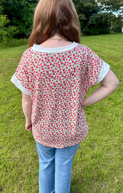 Red Rose Garden Top