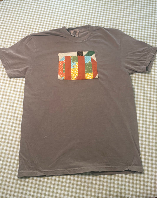 Handmade Fall Scrappy Pumpkin Tee