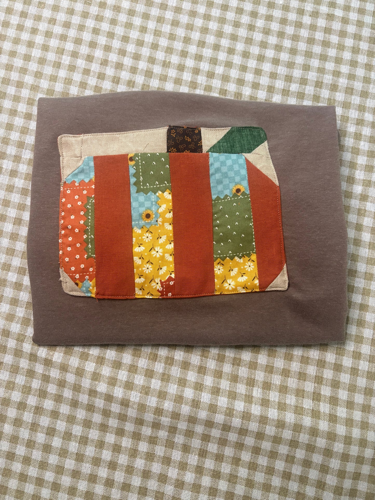 Handmade Fall Scrappy Pumpkin Tee