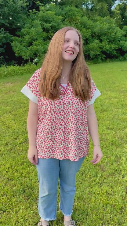 Red Rose Garden Top
